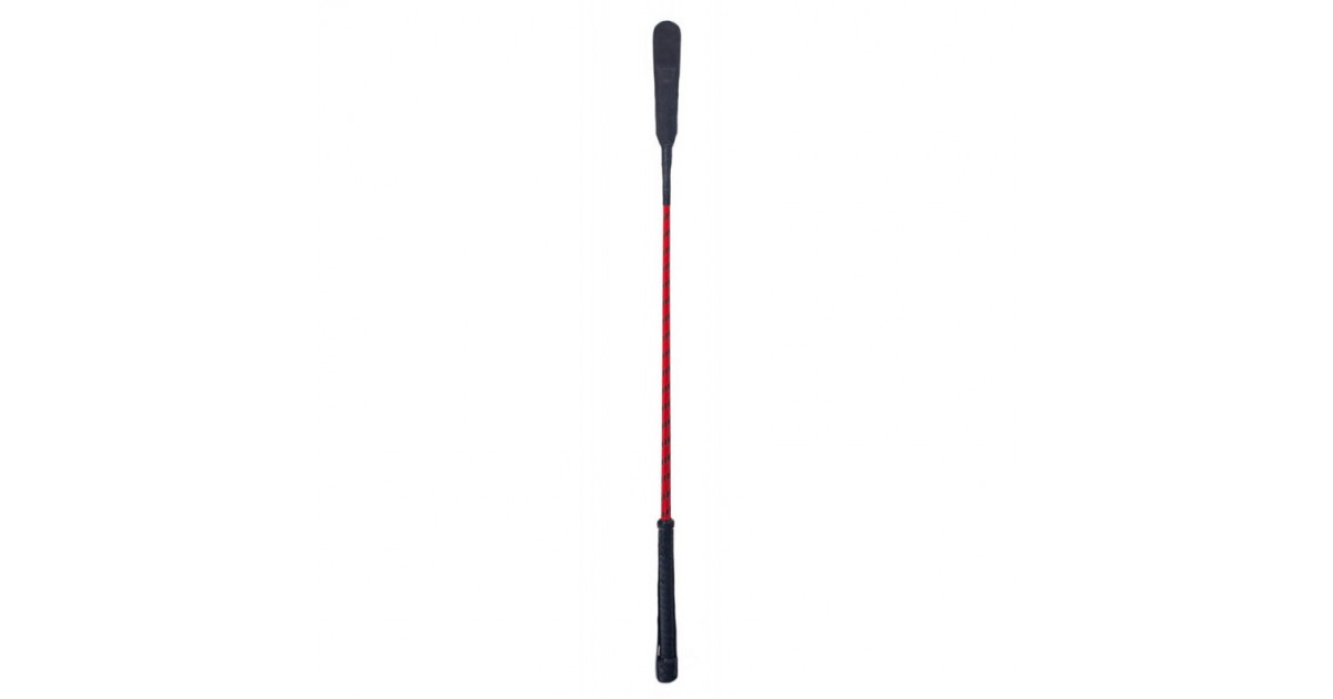 fruste e paddle-Slap Crop Sculacciatore Nero e Rosso 66 cm-LaChatte.it