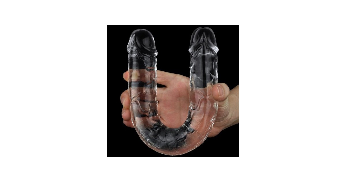falli doppi-Fallo Doppio Flawless Clear 30 cm-LaChatte.it