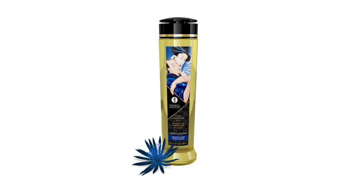 olii per massaggi-Olio massaggi Shunga Seduction fragranza floreale Midnight Flower 240 ml-LaChatte.it