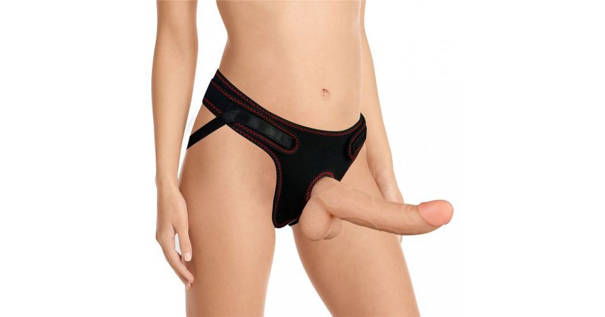 strap-on-Imbracatura con Fallo in TPE Easy Strapon Set 22 cm-LaChatte.it