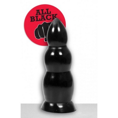 ALL BLACK dildo-plug progressivo 23 cm diametro max 8 cm