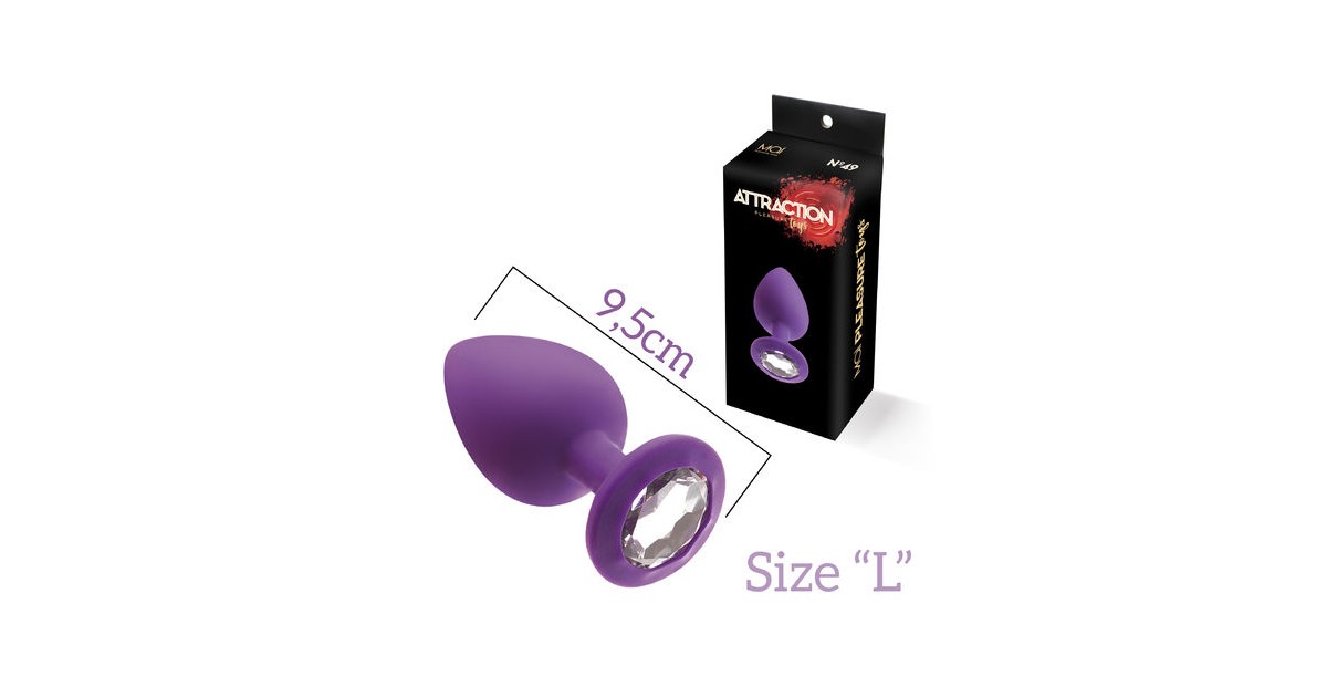 anal bijoux-Plug in Silicone Viola con Brillantino Sintetico L-LaChatte.it