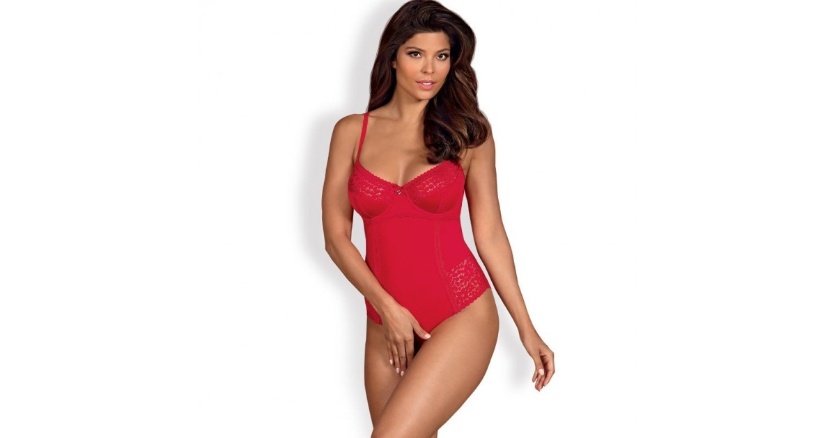 body e corsetti-Jolierose Teddy Rosso-LaChatte.it