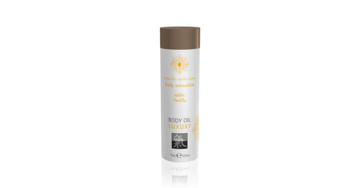 olii per massaggi-Luxury Olio Massaggi Commestibile Vanilla 75 ml-LaChatte.it