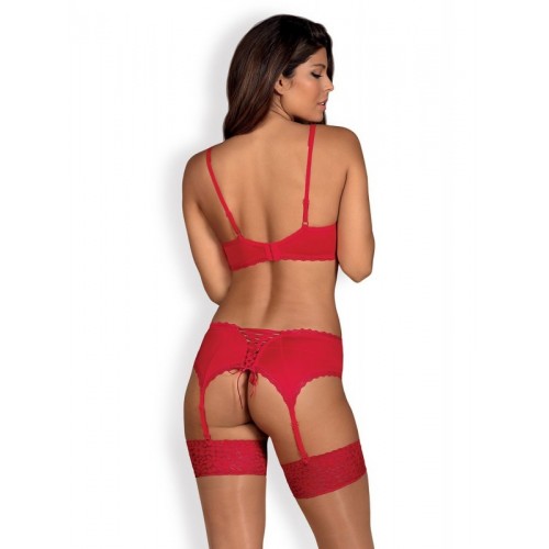completini intimi-Jolierose completino Intimo 3 Pezzi Rosso-LaChatte.it