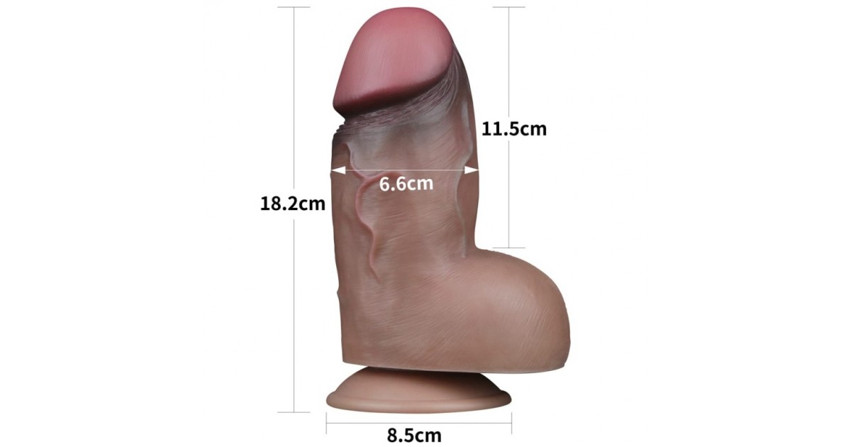 falli realistici-7" Dual-Layered Silicone Nature Cock Brown-LaChatte.it
