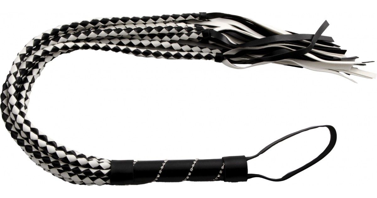 Braid flogger 78cm black/white