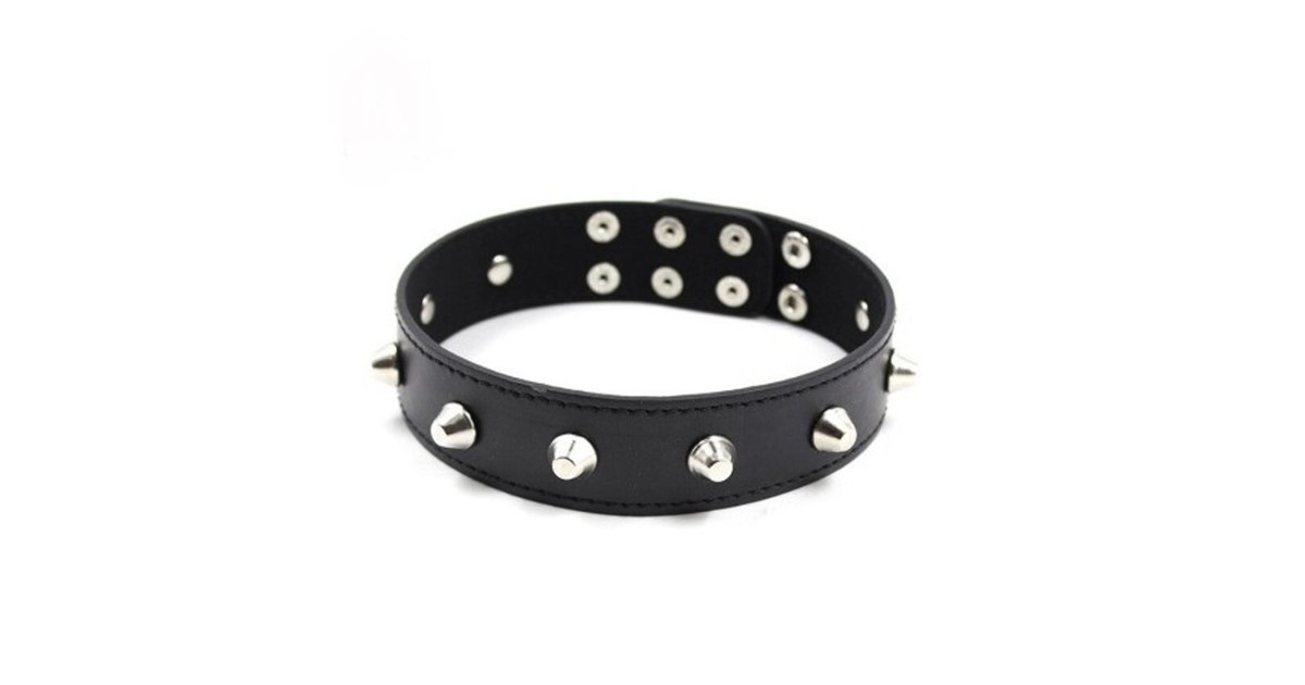 collari-Neck collar with studs black-LaChatte.it