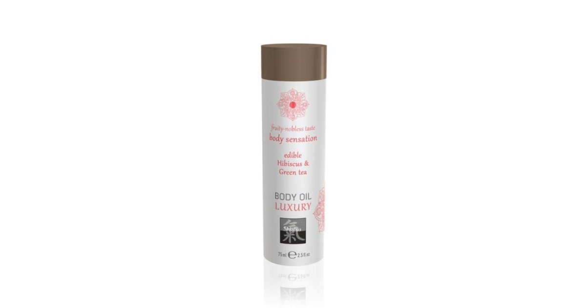 olii per massaggi-Luxury body oil edible - Hibiskus & Green Tea 75ml-LaChatte.it