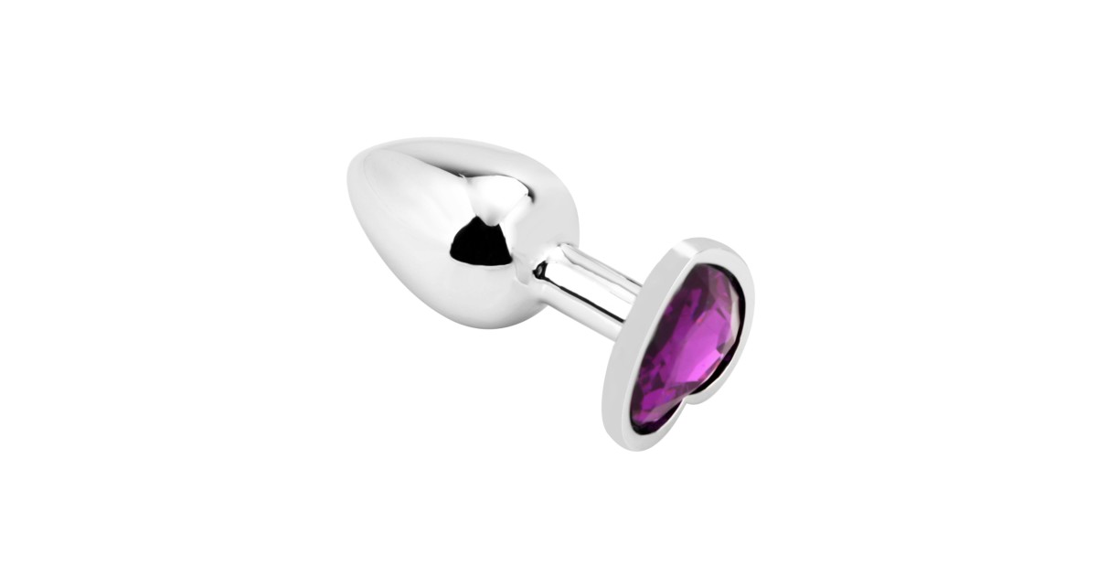 anal bijoux-Heart Shape Anal Plug S - Dark Purple-LaChatte.it