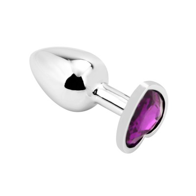 Heart Shape Anal Plug S - Dark Purple