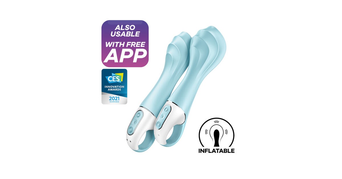 vibratori gonfiabili-Air Pump Vibrator 5+ Blue-LaChatte.it
