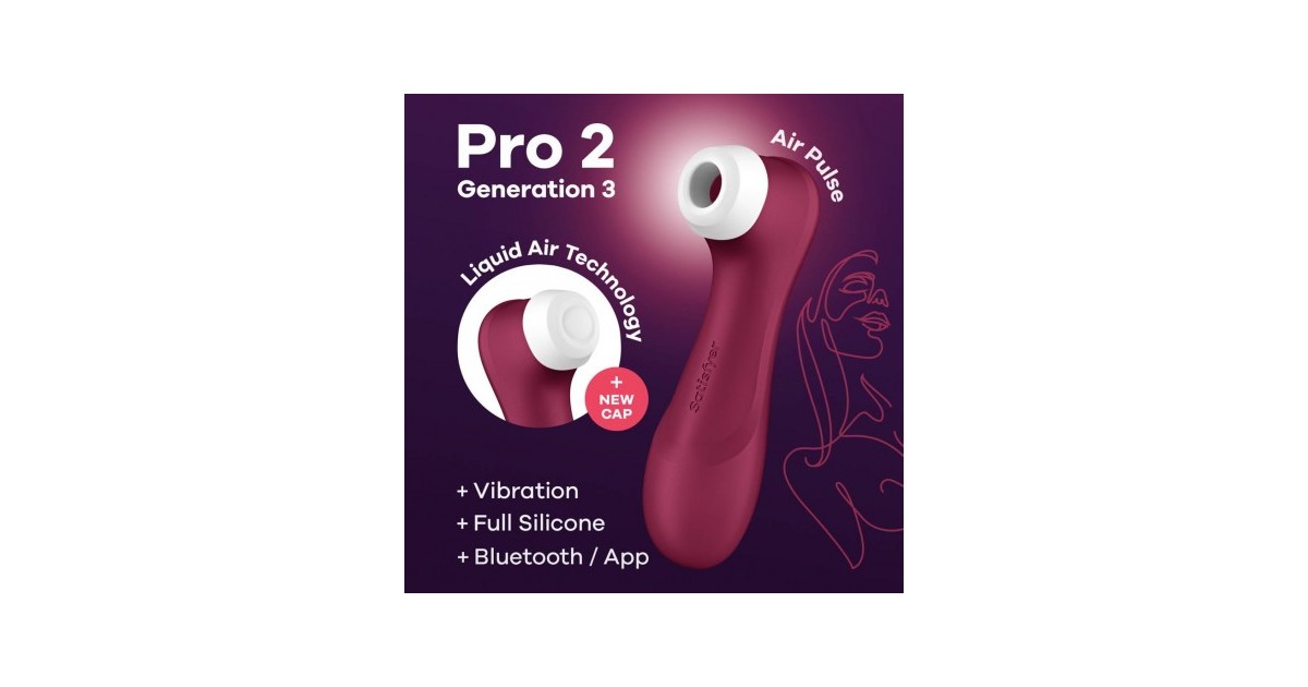 succhiaclitoride-Pro 2 Generation 3 with Liquid Air Wine Red Bluetooth App-LaChatte.it